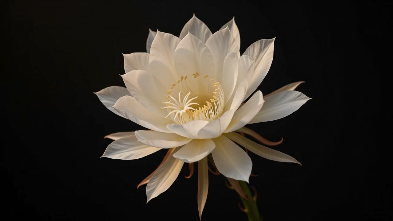 Night Queen Origami &mdash; a white night-blooming flower on black