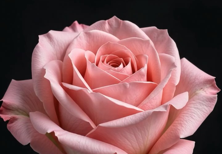 Rose Origami &mdash; a pink paper rose on black